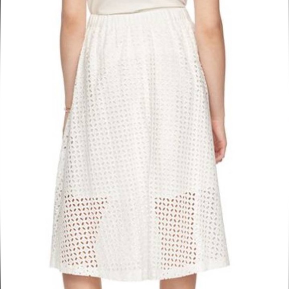 ELLE Snow White Eyelet Lace Midi Skirt Medium - Picture 2 of 7